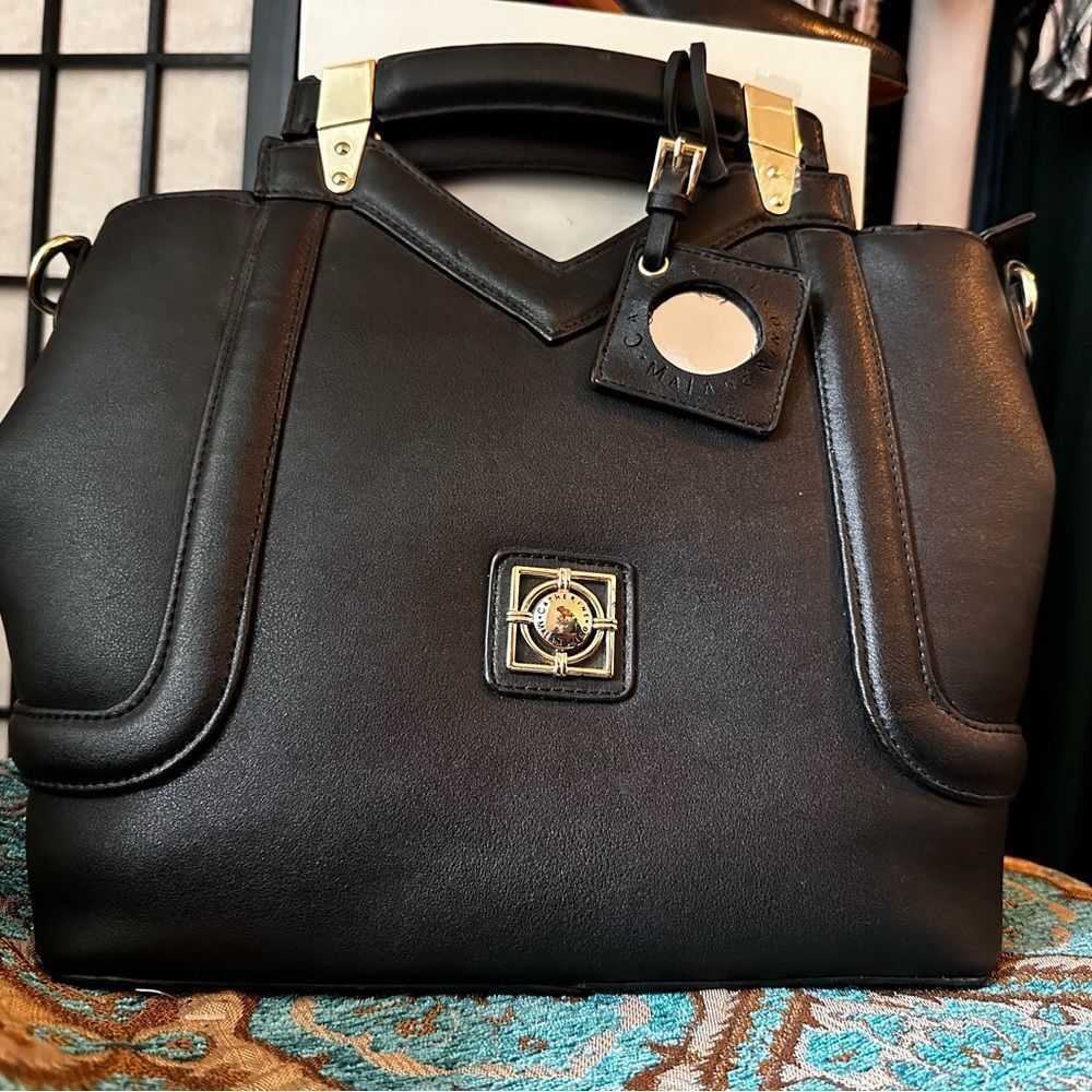 Catherine Malandrino Black and Gold Handbag